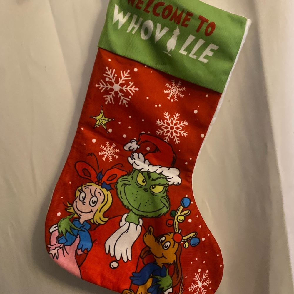 Dr. Seuss Whoville Grinch Stocking - Red and Green